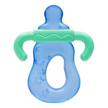 Imagem de Mordedor Buba Com Água Mamadeira Azul Geladeira Bebê 4 Meses
