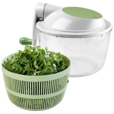 Imagem de Centrífuga Vera Ghidini para Lavar e Secar Legumes em Plástico com Cesto Acrílico Antiderrapante Verde