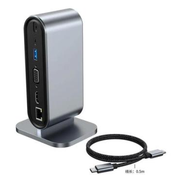 Imagem de Hub USBC 12 em 1 HDMI VGA RJ45 SD TF PD Áudio Multiporta - Capitech St