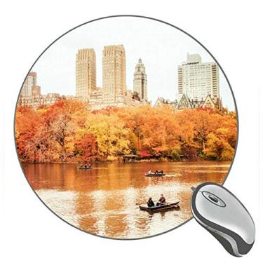 Imagem de Mouse pad redondo de borracha para jogos New York City Manhattan Central Park