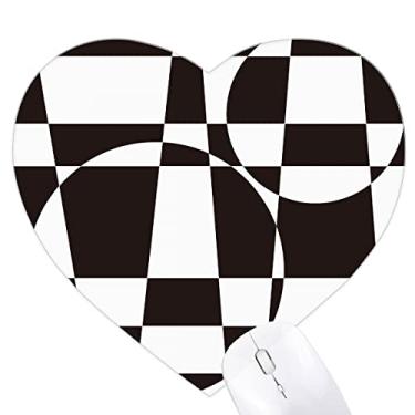 Imagem de Illusion Line Loop Repeat Stitching Heart Mousepad Tapete de borracha para escritório