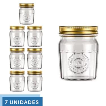 Imagem de 7 Pote Americano Mantimento Café Vidro Vintage 500ml Nadir