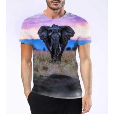Imagem de Camisa Camiseta Elefante Africano Asiático Maior Em Terra 2 - Estilo K