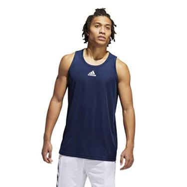Imagem de Adidas Camiseta regata masculina mesclada, Collegiate Navy, XX-Large