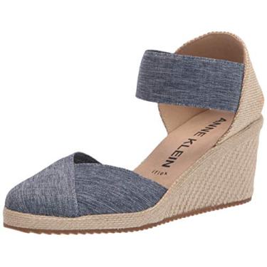 Imagem de Anne Klein Sandália feminina Zoey Wedge, Jeans, 36