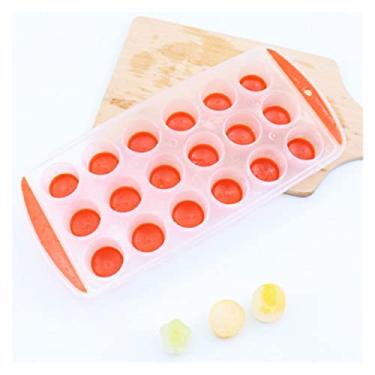 Imagem de Bandeja de cubo de gelo em forma de coração bandeja de cubo de gelo fabricação de ferramentas de fabricação de gelo de verão, moldes de silicone reutilizáveis para ferramentas de doces de geleia de chocolate molde de cubo de gelo (cor: laranja)