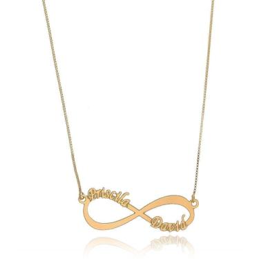 Imagem de Colar Personalizado Amor Infinito Folheado Em Ouro 18K