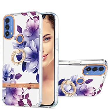 Imagem de For Motorola Moto E20 / E30 / E40 Ring IMD Flowers TPU Phone Case