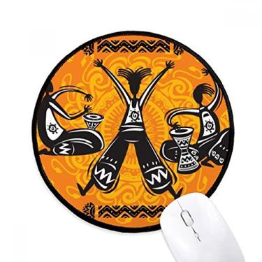 Imagem de Dance Celebrate Mexico Totems pandeiro mousepad desktop escritório tapete redondo para computador