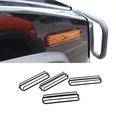 Imagem de PIUGILH Placas de luz de pisca, 2 peças de luz de sinal de mudança lateral protege a capa preta da grade adequada para Hummer H2 2003-2009, quadro de lâmpada de carro (estilo A)