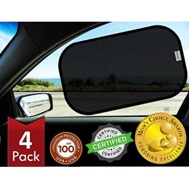 Imagem de Kinder Fluff Parasol de Carro (4x) - O único Guarda-Sol p/Janela de Carro q Bloqueia 99,9% dos Raios UV - Premio de Ouro o Melhor Protetor Solar de Vidros para Bebês do Mercado - P