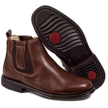 Imagem de Botina Conforto Masculina legitimo couro bovino forrada 129 (44, 129cafe)