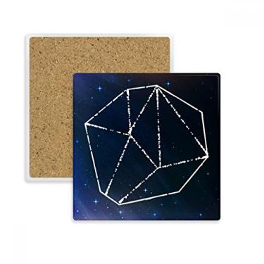 Imagem de Star Blue Crystal Universe Céu Fantasy Quadrado Porta-copos Porta-copos Caneca Subplate Holder Pedra de isolamento