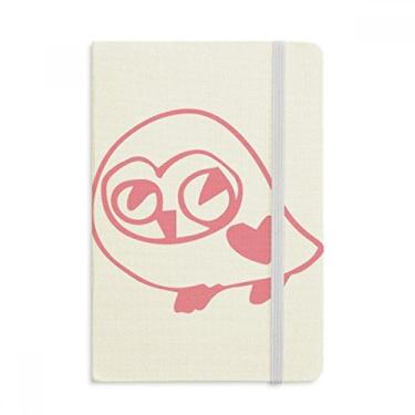Imagem de Caderno em forma de coração com proteção de pássaro de riso em tecido oficial capa dura para diário clássico