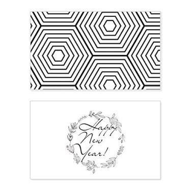 Imagem de Hexagon Line Art Grain Illustration Pattern New Year Festival Greeting Card Bless Message Gift