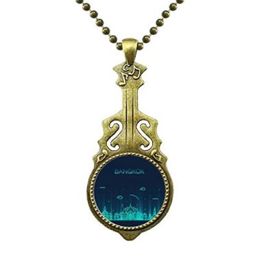 Imagem de DIYthinker Colar de cultura alfandegária tailandesa Shadow Bangkok joia de guitarra antiga pingente de música