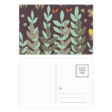 Imagem de Conjunto de cartão postal verde marrom com tinta vegetal cartão de felicitações para envio de aniversário