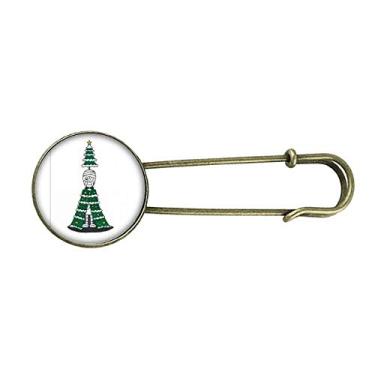 Imagem de Egypt Mummy Horus Capa de árvore de Natal retrô broche de metal joia