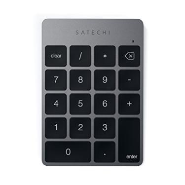 Imagem de SATECHI Extensão de teclado numérico sem fio Bluetooth de alumínio fino - Compatível com iMac 2017, iMac Pro, iPad, iPhone, Dell, Lenovo e mais (Space Gray), Cinza espacial, ST-SALKPM