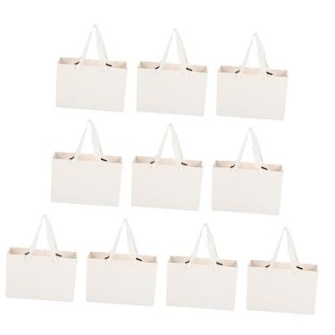 Imagem de KOMBIUDA 10 Pcs embalagem de presente sacos de papel de compras sacos de compras de papel sacos de papel para presente sacola pequena bolsa de presente saco de papel Bolsa de compras branco
