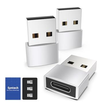 Imagem de Syntech Adaptador USB C fêmea para USB A macho pacote com 3, cabo de carregador tipo C adaptador de alimentação compatível com iPad Air 6, iPhone 15/14/13/12 Pro Max, Apple Watch Series