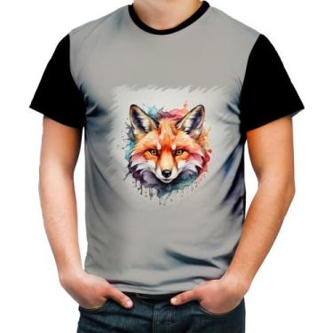 Imagem de Camiseta Colorida Raposa Fox Ilustrada Abstrata Cromática 1 - Kasubeck