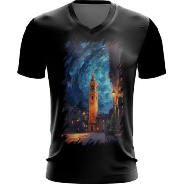 Imagem de Camiseta Gola V Torre Do Relógio Van Gogh 1 - Kasubeck Store