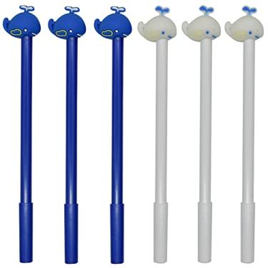 Imagem de Maydahui Canetas esferográficas em forma de baleia fofas, 16 peças, caneta animal colorida, spray de água, peixe, moda, adorável tinta de gel preta para escritório, escola de papelaria