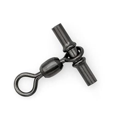 Imagem de BLUEWING Barril giratório de pesca giratório de 3 vias, equipamento de pesca com tambor de rolamento e tambor duplo giratório giratório em T de 3 vias para plataformas para água doce e salgada, 33 kg, 50 peças