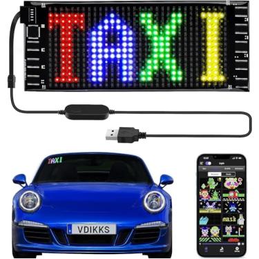 Imagem de VDIKKS Placa de LED programável FPCB painel de matriz flexível, tela pequena, animação, mensagem de texto, tela de rolagem, display LED para decoração de casa, carro, loja, bar, festa, festival de