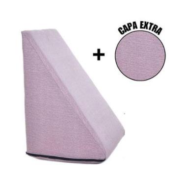 Imagem de Almofada Triangular Encosto Anatômico Espuma Apoio Costas Repouso Leitura + Capa Extra-Unissex