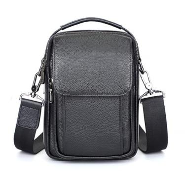 Imagem de Bolsa tiracolo masculina de couro genuíno para homens, bolsa mensageiro pequena, bolsa de mão de couro, b