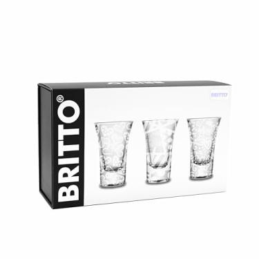 Imagem de BRITTO Conjunto de 3 copos de shot com base pesada, 60 ml – Seguro para lava-louças, acessórios de bar – Copo pequeno para vodca, uísque, tequila, expresso, bebidas espirituosas e licores