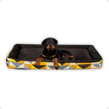 Imagem de Cama Colchão Para Pet Porte Grande Aconchegante Confortável (Triângulo amarelo)
