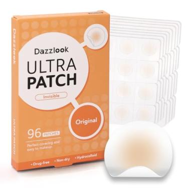 Imagem de Dazzlook Adesivos ultra espinhas – Adesivo hidrocolóide para acne para cobrir espinhas e manchas, manchas e pontos de acne para rosto e pele (96 unidades) 2 tamanhos para uso diário e noturno