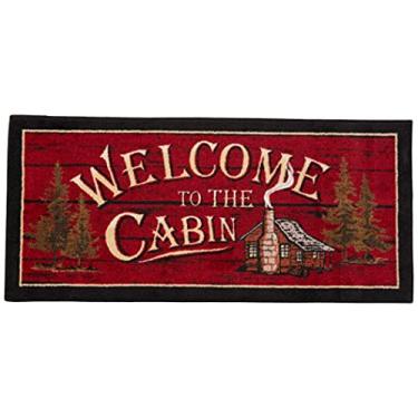 Imagem de Cozy Cabin CC5268 Tapete antiderrapante Welcome to the Cabin 50,8 cm x 111,7 cm Vermelho