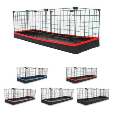 Imagem de Cercado Aramado Porquinho da Índia 30x90 Cm Preto com Bandeja Higiênic