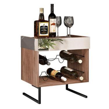 Imagem de Adega Decorativa Winne Industrial 6 Garrafas Espelhada Demolição - Des