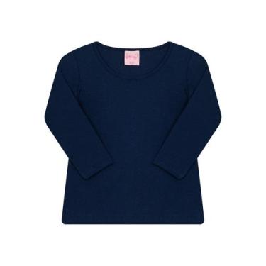 Imagem de Blusa Manga Longa de Frio Básica Infantil Feminina Menina - Wilbertex 