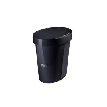 Imagem de Lixeira Oval Retro Coza Glass 5 L - 26,2 x 18,4 x 24,6 cm Preto