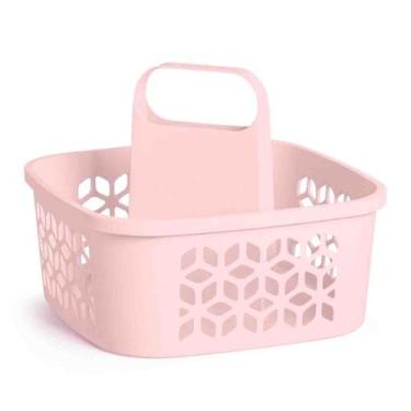 Imagem de Cesto Funcional Com Alça Organizador De Produtos De Limpeza Plástico U
