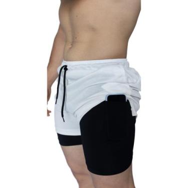 Imagem de Bermuda 2 Em 1 Short Duplo Esportivo Com Bolso Academia Run - Jinkings