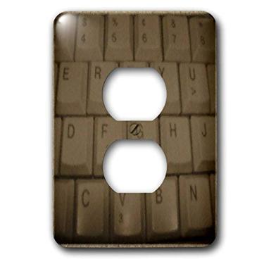 Imagem de 3dRose lsp_36702_6 Teclado de máquina de escrever 2 plugues capa de tomada