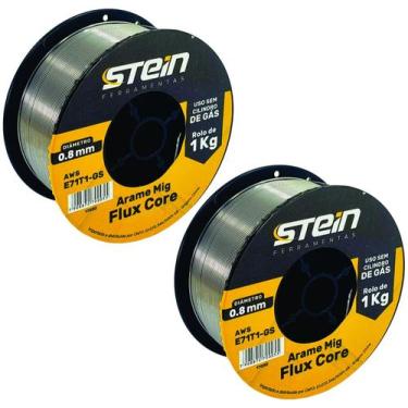 Imagem de Arame Solda Mig 0,8mm Com 1Kg Sem Gás E71T0-GS 02 Rolos Stein