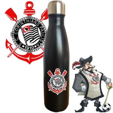 Imagem de Garrafa Inquebrável de Aço Inox 750ml Corinthians Para Torcedores Bom 