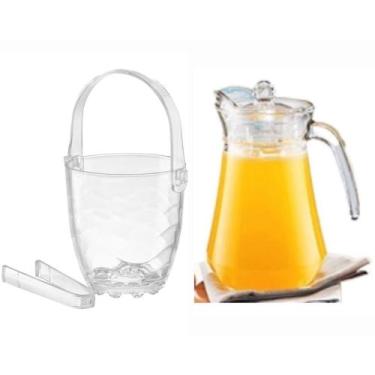 Imagem de Kit Balde de Gelo com Alça e Pinça + Jarra de Vidro 1.6 Lts - JW SHOP