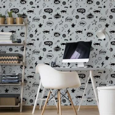 Imagem de Papel de Parede Menino Revista em Quadrinhos HQ 57x270cm - Quartinhos