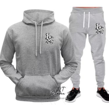 Imagem de Conjunto Moletom Estampado Personalizado LA Unissex Malha 100% Algodao