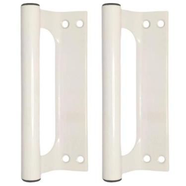 Imagem de Puxador de Aluminio Buzio Porta Portao Branco 145mm - 01 PAR - MOB COM