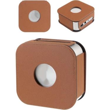 Imagem de Capa para Mac Mini M4 / M4 Pro 2024, capa protetora de couro personalizada compatível com Mac Mini M4 / M4 Pro 2024, à prova de choque, à prova de poeira, à prova d'água, antiarranhões (marrom)